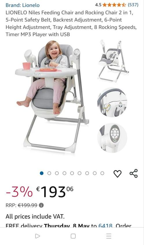 Kinderstoel eetstoel baby schommel, Kinderen en Baby's, Kinderstoelen, Zo goed als nieuw, Ophalen of Verzenden