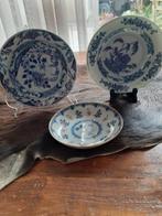 2  18 eeuwse pap borden  17 cm dia  schotel  13cm, Antiek en Kunst, Antiek | Porselein, Ophalen