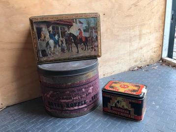 3 Oude blikken o.a. Koffieblik Lotti Douwe Egberts  beschikbaar voor biedingen