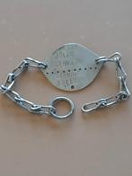 Vintage Franse Dogtag Jules Servais 1923, Ophalen of Verzenden, Zo goed als nieuw, Zilver, Staal