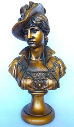 antiek Vintage Frans  standbeeld sculptuur albast dames bust, Antiek en Kunst, Antiek | Meubels | Stoelen en Banken, Ophalen of Verzenden