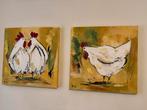 Twee schilderijen van kippen, Ophalen