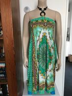 Nieuw halterjurk maxi rok groen wit geel kralen S/M 36/38, Nieuw, Groen, Sweet girl, Ophalen of Verzenden