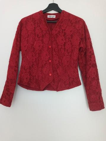 36/38 prachtig jasje rood kant front punt merk Nara Camice beschikbaar voor biedingen