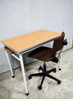 Vintage tafel schooltafel bureau werkplek, Ophalen, Gebruikt