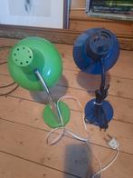 Vintage tafellampen blauw en groen., Ophalen of Verzenden, Zo goed als nieuw