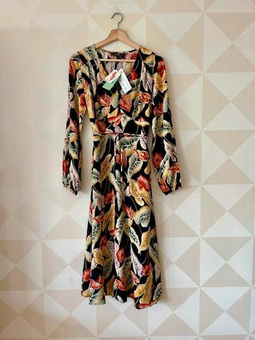 King Louie Laila Dress jurk zwart bloem M/38 NIEUW beschikbaar voor biedingen
