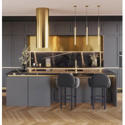 Nieuwe Eiland Afzuigkap hooglans goud, Witgoed en Apparatuur, Afzuigkappen, Nieuw, Vrijstaand, Overige typen, 600 tot 800 m³ per uur