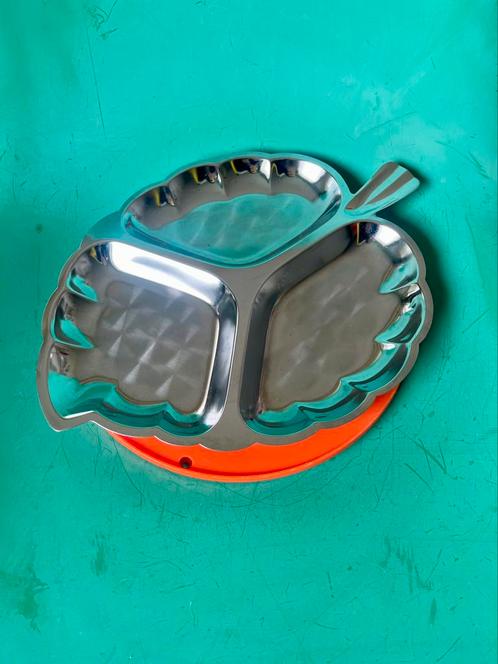 Vintage dienblad fruit schaal tapas XL blad chrome, Huis en Inrichting, Keuken | Servies, Gebruikt, Schaal of Schalen, Overige stijlen