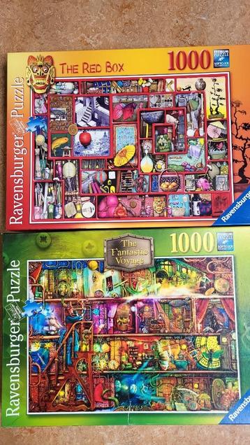 Twee Ravenburgers 1000 stukjes puzzels beschikbaar voor biedingen