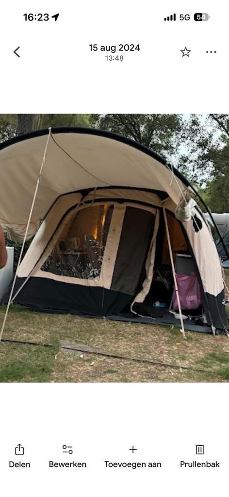 4 pers easy air tunneltent Obelink, Caravans en Kamperen, Tenten, tot en met 4, Zo goed als nieuw, Ophalen