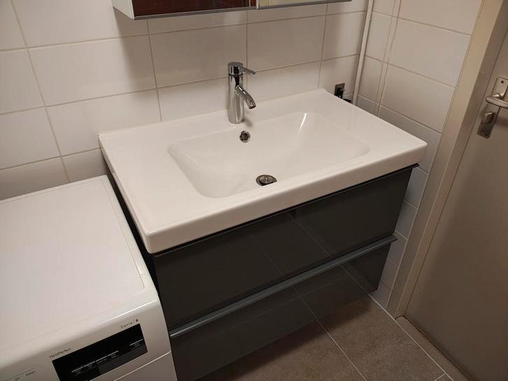 Badkamermeubel inclusief wastafel en kraan, Huis en Inrichting, Badkamer | Badkamermeubels, Zo goed als nieuw, Wastafelkast, Minder dan 100 cm