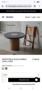 Design FRAMA Sintra bijzettafel zwart marmer kurk large 60cm, Huis en Inrichting, Overige materialen, Design, Rond, 55 tot 75 cm