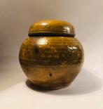 Oude antieke aardewerken gemberpot, handgemaakt, 14 cm hoog, Antiek en Kunst, Antiek | Keramiek en Aardewerk, Ophalen of Verzenden