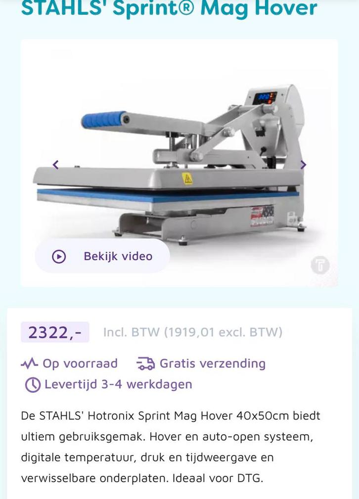 STAHLS' Sprint Mag Hove Hittepers + Foot Caddie, Hobby en Vrije tijd, Borduren en Borduurmachines, Ophalen