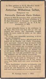 Antonius W. Selten 1914 Mill + 1959 Boxmeer, 44 jaar, Verzenden