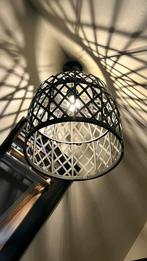 Zwarte lampenkap hanglamp gevlochten hout 35x40, Ophalen of Verzenden, Hout, Minder dan 50 cm