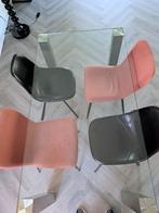 Moderne Eettafel met Glazen Blad, Huis en Inrichting, Ophalen, 50 tot 100 cm, Vijf personen of meer, 150 tot 200 cm