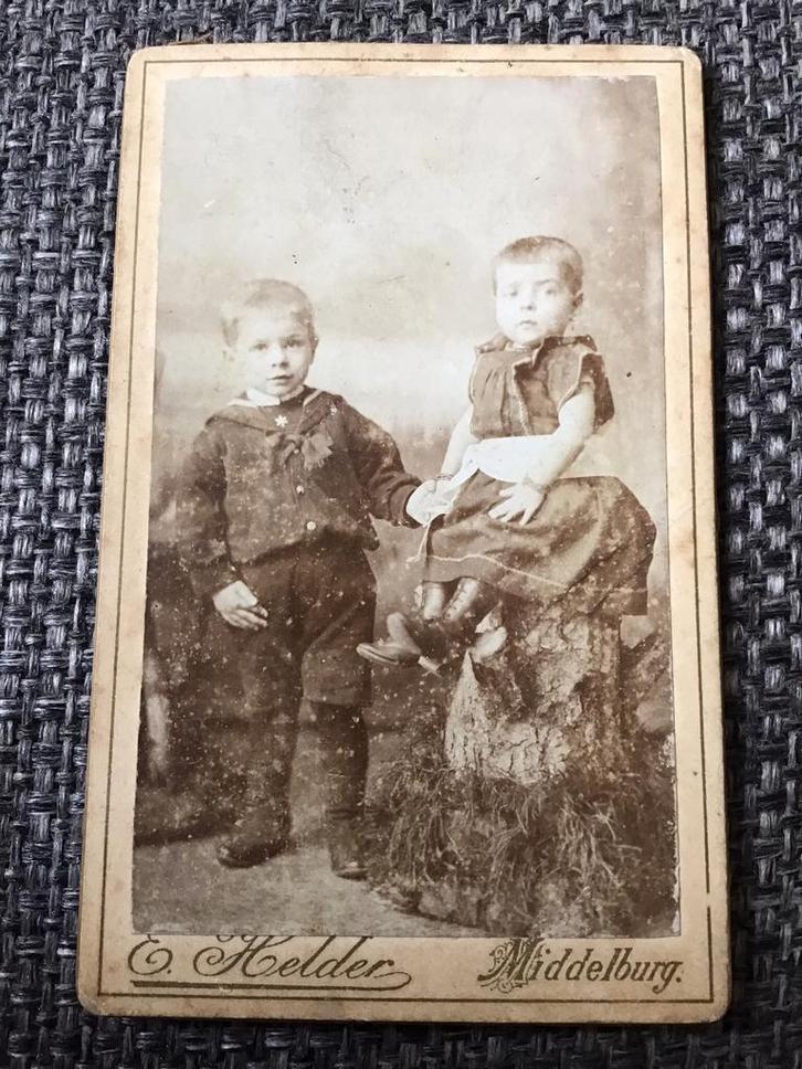 CDV, Kinderen, Eppe Helder, Middelburg, Carte de Visite, Verzamelen, Foto's en Prenten, Gebruikt, Foto, Voor 1940, Ophalen of Verzenden