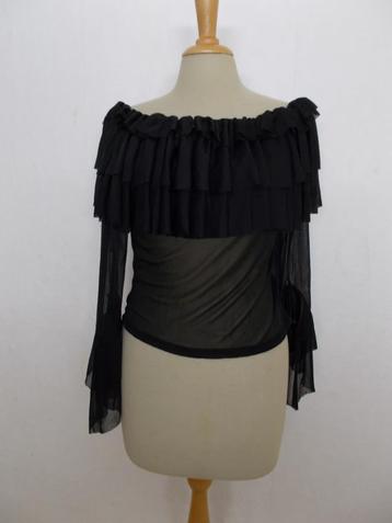 Sexy zwarte stretchy ruches top! L beschikbaar voor biedingen