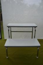 Vintage keukentrapje met 2 treden met chroom onderstel 50 cm, Ophalen of Verzenden, Gebruikt