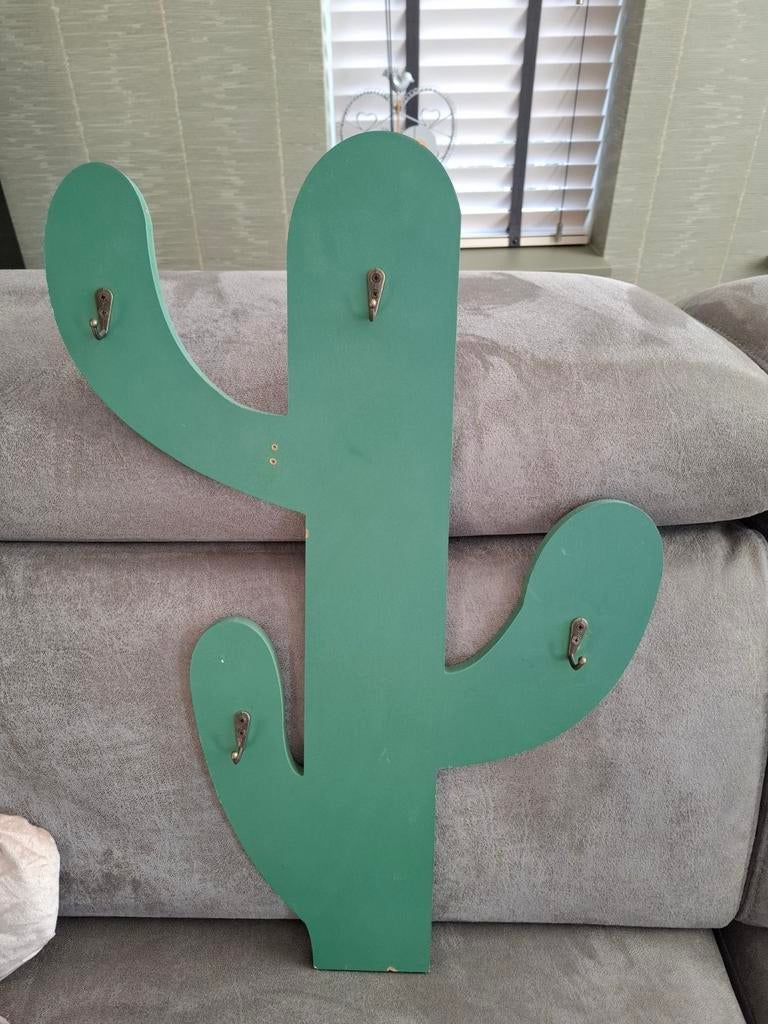 Houten kapstok in cactus vorm - kinderkamer, Gebruikt, Ophalen of Verzenden, Minder dan 100 cm, Kinderkapstok