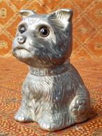 Mooie oude silverplate spaarpot uit Engeland als een hond.