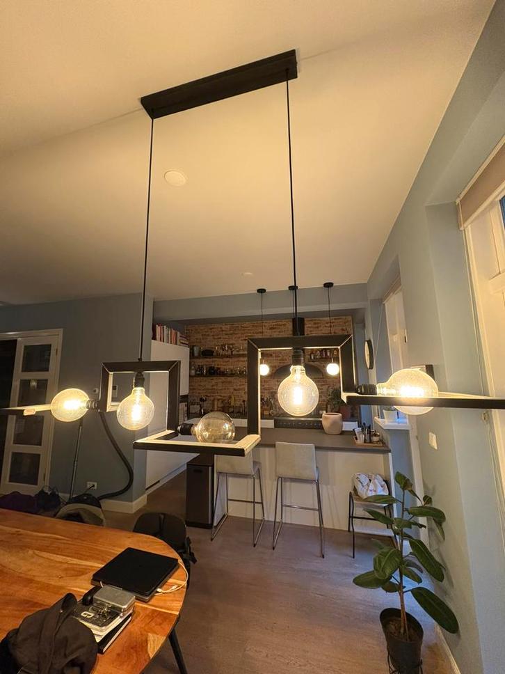 Industrial style metal chandelier / large pendant lamp, Huis en Inrichting, Lampen | Hanglampen, Zo goed als nieuw, 75 cm of meer