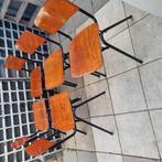 pracht vintage schoolstoelen stapelstoelen eettafelstoelen, Ophalen, Gebruikt, Bruin, Vijf, Zes of meer stoelen
