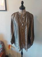 V de Vinster grijs gouden zijden blouse mt. 40, Maat 38/40 (M), Ophalen of Verzenden, Grijs, V de Vinster