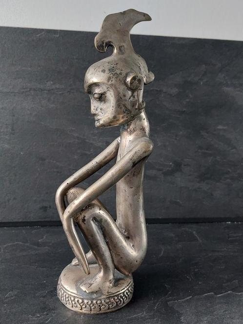 Antiek Metalen Beeld - Zittend Figuur, Antiek en Kunst, Kunst | Beelden en Houtsnijwerken, Ophalen