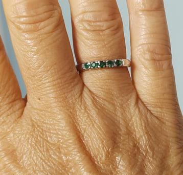 Zilveren ring met natuurlijke Smaragd edelsteen zilver 925 beschikbaar voor biedingen