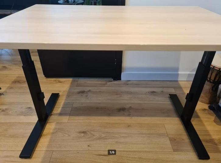 Albeka zit-sta bureau (handmatig) 120x80, Huis en Inrichting, Bureaus, Gebruikt, Bureau, In hoogte verstelbaar, Ophalen