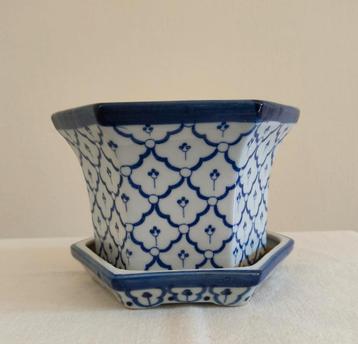 Vintage plantenpot Thailand handgemaakt 40 jaar oud beschikbaar voor biedingen