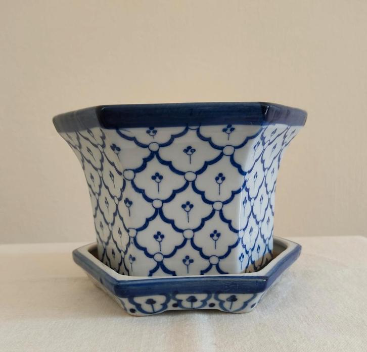 Vintage plantenpot Thailand handgemaakt 40 jaar oud, Tuin en Terras, Bloempotten, Ophalen of Verzenden