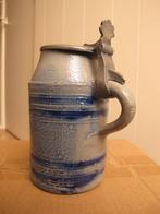 Bierpul met tinnen deksel 19e eeuw, Antiek en Kunst, Antiek | Keramiek en Aardewerk, Verzenden