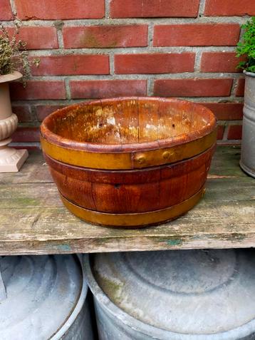 Oude houten kaasmal kaas mal messing ringen  beschikbaar voor biedingen