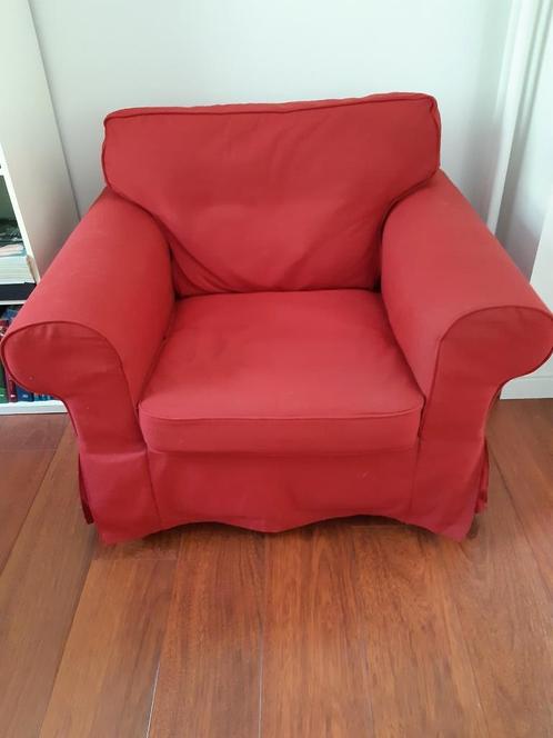 Ruime IKEA EKTORP fauteuil, Huis en Inrichting, Fauteuils, Gebruikt, Stof, Ophalen