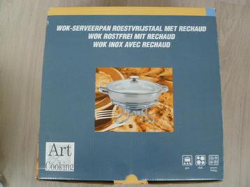 Wok-serveer pan + rechaud. Nieuw: nog in verpakking. Kado? beschikbaar voor biedingen