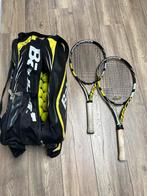 2 tennisrackets en een tas met ballen!, Sport en Fitness, Tennis, Racket, Gebruikt, Ophalen of Verzenden, Babolat