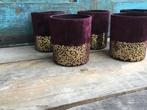 Waxine glaasjes velvet Bordeaux rood 5 stuks, Huis en Inrichting, Woonaccessoires | Kandelaars en Kaarsen, Ophalen of Verzenden