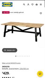 SKOGSTA Eettafel - Acacia/Zwart - 235x100 cm, Huis en Inrichting, Tafels | Eettafels, Ophalen, Eikenhout, 200 cm of meer, 50 tot 100 cm
