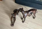 Bronzen Windhonden Set - Prachtige Decoratie, Ophalen of Verzenden, Zo goed als nieuw, Hond of Kat, Beeldje of Figuurtje