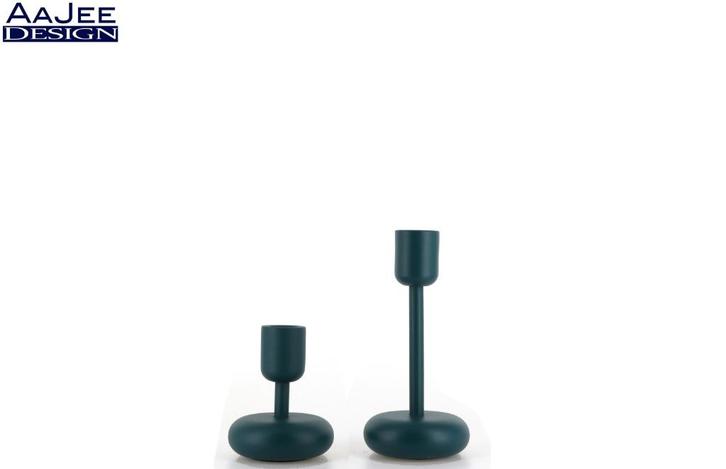 2 Iittala Nappula kandelaars – Zeeblauw – Matti Klenell, Huis en Inrichting, Woonaccessoires | Kandelaars en Kaarsen, Gebruikt
