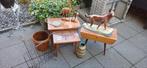 Een lot vintage jaren 50 tafels, kastje wandrek accessoires, Huis en Inrichting, Minder dan 55 cm, Rond, Ophalen of Verzenden