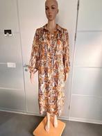J184 Comme Ca maat M=38/40 lange jurk bruin/beige/zwart, Kleding | Dames, Jurken, Maat 38/40 (M), Beige, Comme Ca, Ophalen of Verzenden