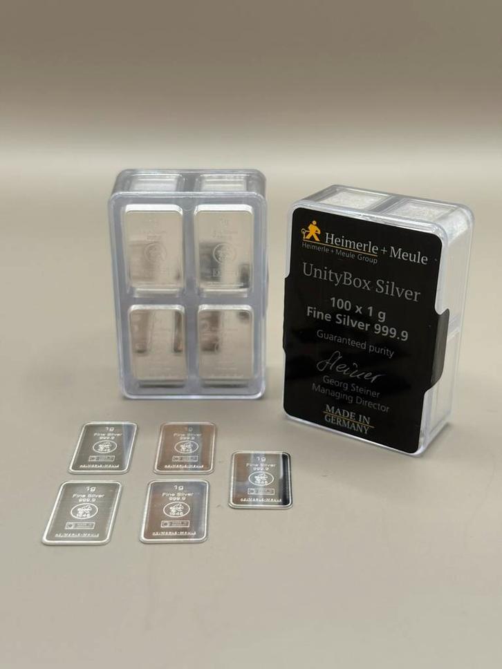 Zilver baren van 1 gram, Postzegels en Munten, Edelmetalen en Baren, Zilver, Ophalen of Verzenden