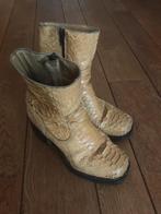 Python/slangenleer vintage blokhak laarsje Sendra Maat 37, Sendra, Beige, Lage of Enkellaarzen, Ophalen of Verzenden