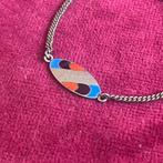Verzilverd Cloisonné Armbandje, Sieraden, Tassen en Uiterlijk, Armbanden, Verzenden, Zo goed als nieuw, Zilver