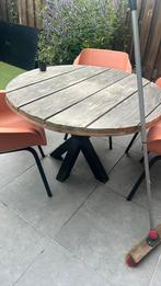 Tuintafel hout, Tuin en Terras, Ophalen, Gebruikt, Rond, Hout